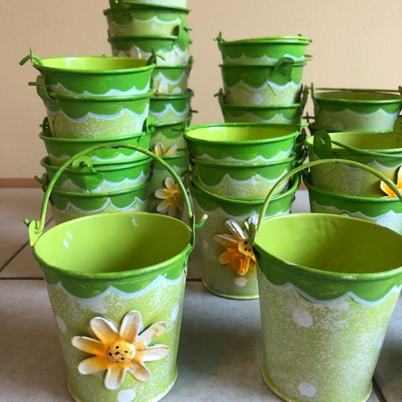 SOLD NWOT green polka dot mini bucket w/handle - Picture 4 of 5